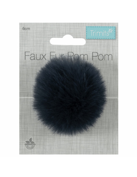 Kunstfellbommel 6 cm - Marineblau