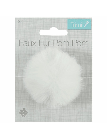 Kunstfell-Bommel 6 cm - Weiß