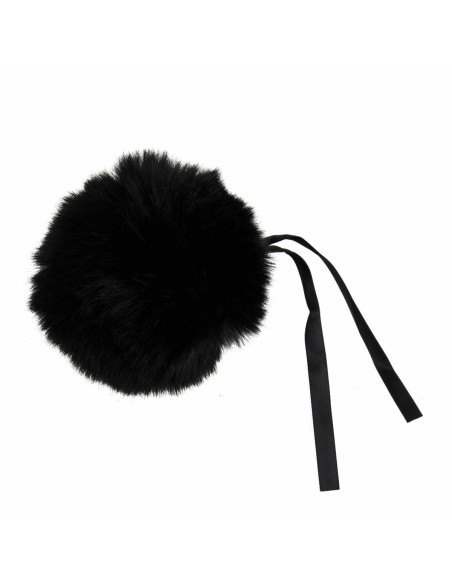 Kunstfellbommel 11 cm - Schwarz