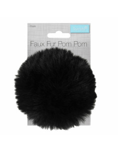 Kunstfellbommel 11 cm - Schwarz 2