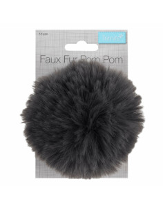 Kunstfell-Bommel 11 cm - Grau 2