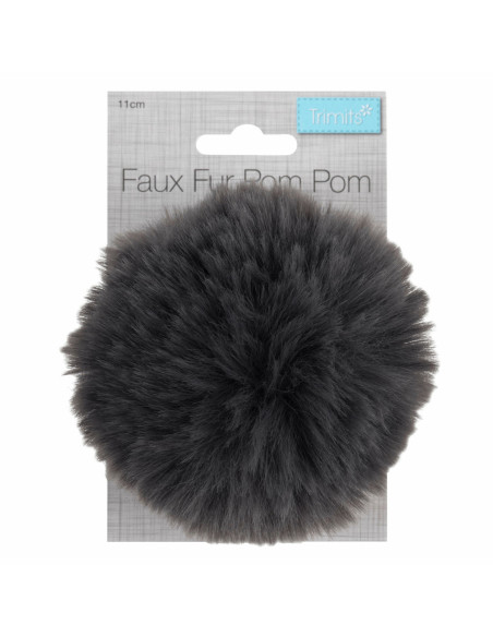 Kunstfell-Bommel 11 cm - Grau