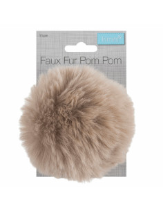 Kunstfellbommel 11 cm - Natur 2