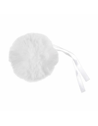 Kunstfell-Bommel 11 cm - Weiß