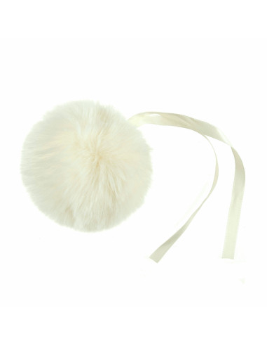 Kunstfellbommel 11 cm - Creme