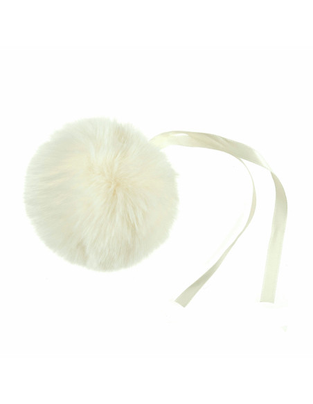 Kunstfellbommel 11 cm - Creme