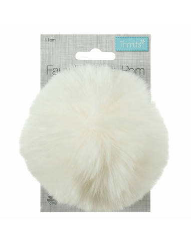 Kunstfellbommel 11 cm - Creme