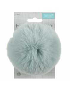 Kunstfellbommel 11 cm - Blaugrau 2