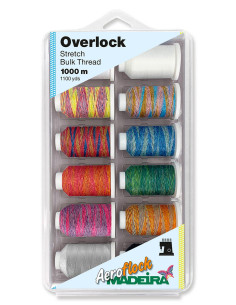 Schachtel mit 12 Aeroflock Madeira Schaumgarnkegeln - Mehrfarbig