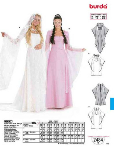 Feenkleid Schnittmuster - Burda 2484