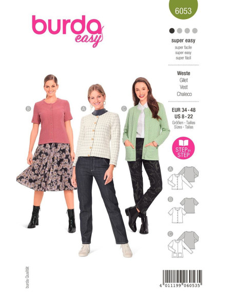 Weste Schnittmuster - Burda 6053