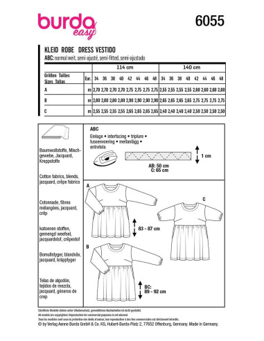 Kleid Schnittmuster - Burda 6055