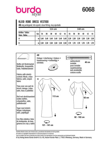 Kleidmuster - Burda 6068
