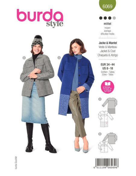 Mantel- und Jackenschnittmuster - Burda 6069