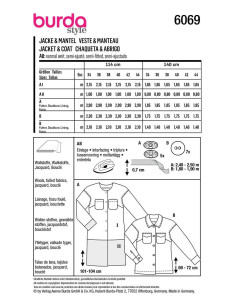 Mantel- und Jackenschnittmuster - Burda 6069 2