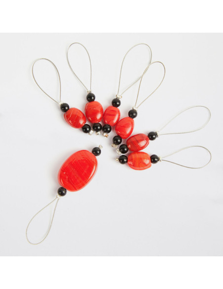 Set mit 7 Maschenmarkierern KnitPro - Tangerine