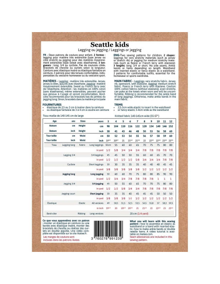 Seattle Kids Leggings- oder Jeggings-Schnittmuster - Ikatee