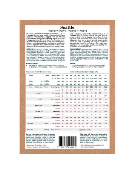 Seattle Leggings- oder Jeggings-Schnittmuster - Ikatee