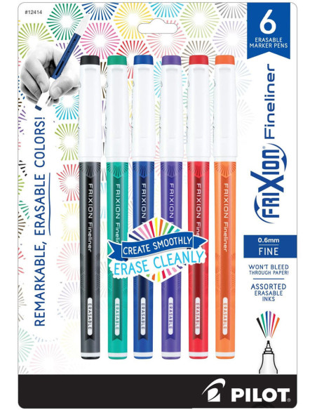 Set mit 6 Pilot FriXion Fineliner Filzstiften