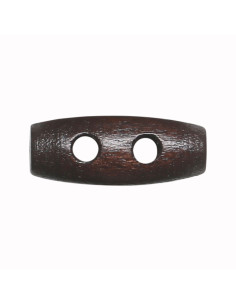 Satz von 12 dunkelbraunen Holzknöpfen, 20 mm 2