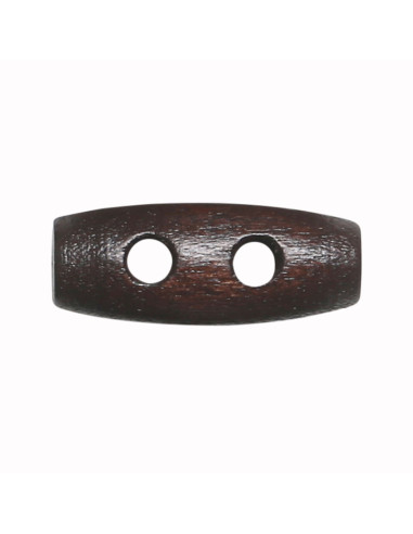 Satz von 12 dunkelbraunen Holzknöpfen, 20 mm