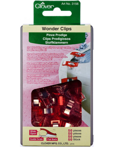 Schachtel mit 50 Prodige Clover Klammern - Rot