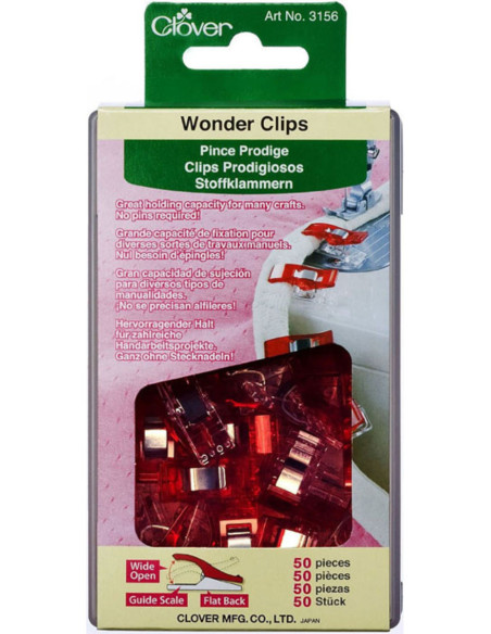 Schachtel mit 50 Prodige Clover Klammern - Rot