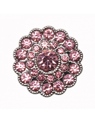 Set mit 4 Strassknöpfen 17 mm - Rosa