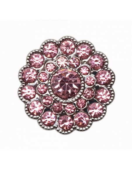 Set mit 4 Strassknöpfen 17 mm - Rosa