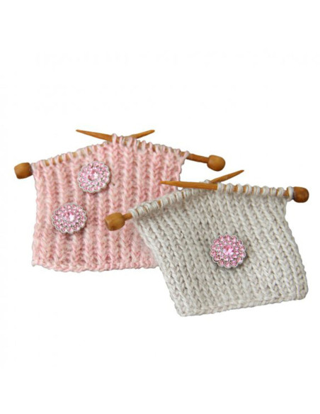 Set mit 4 Strassknöpfen 17 mm - Rosa