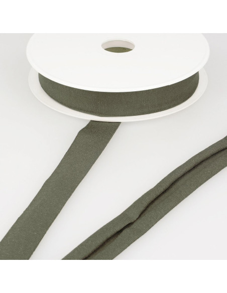 Viskose-Jersey-Schrägband - Dunkelkhaki