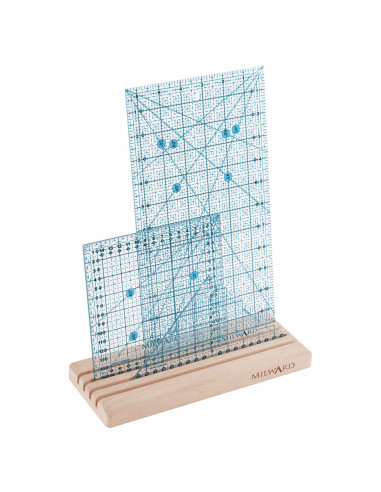 Holzkiste mit 4 Fächern für Patchwork-Lineale