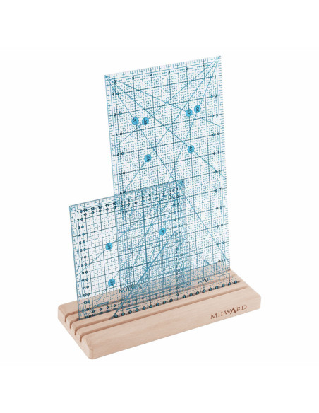Holzkiste mit 4 Fächern für Patchwork-Lineale