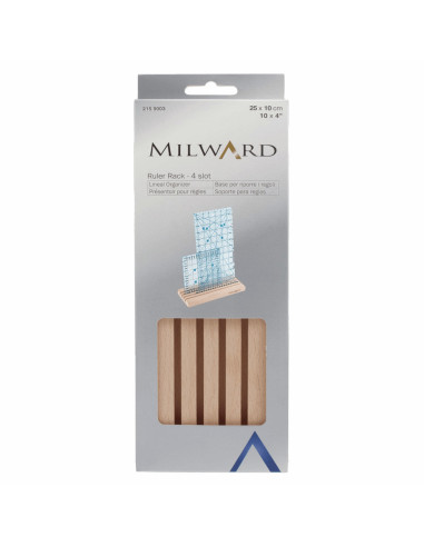 Holzkiste mit 4 Fächern für Patchwork-Lineale