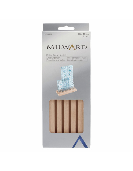 Holzkiste mit 4 Fächern für Patchwork-Lineale