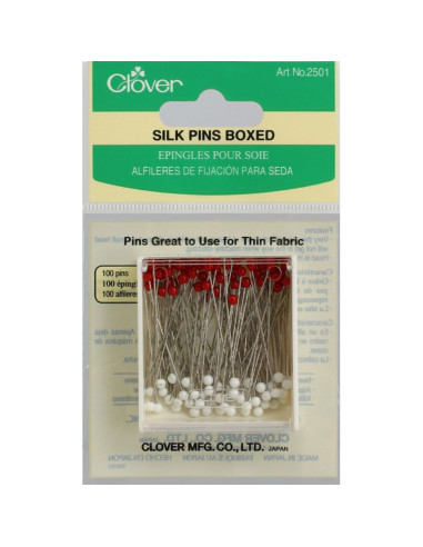 Schachtel mit 100 Seidenstecknadeln von Clover