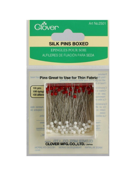 Schachtel mit 100 Seidenstecknadeln von Clover