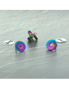 Beutel mit 2 magnetischen Verschlüssen 18 mm - Regenbogen