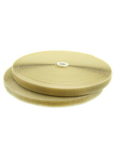 Beigefarbener Näh-Klettband 20 mm breit, Rolle mit 25 Metern
