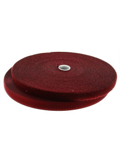 Bordeauxfarbener Näh-Klettband 20 mm breit, Rolle mit 25 Metern