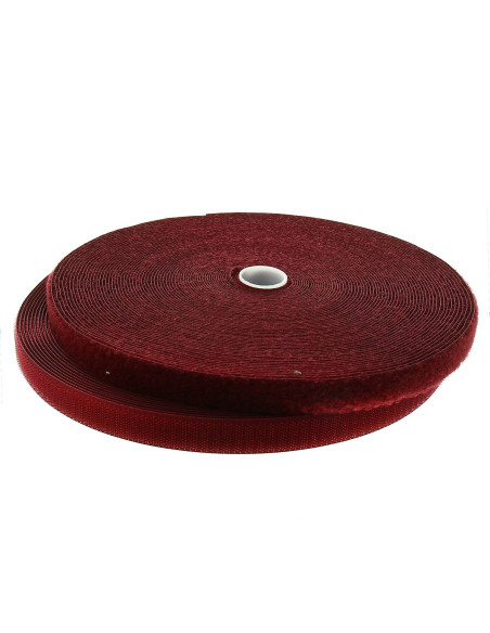 Bordeauxfarbener Näh-Klettband 20 mm breit, Rolle mit 25 Metern