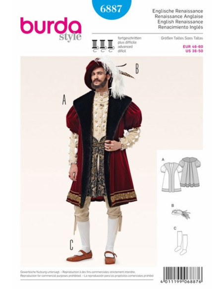 Muster der Englischen Renaissance - Burda 6887