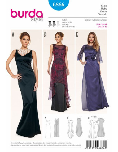 Kleid Schnittmuster - Burda 6866