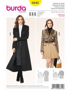 Mantel- und Jackenschnittmuster - Burda 6845