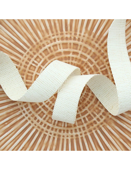 Polyester-Lurex-Gurt mit Baumwolloptik - Creme und Gold