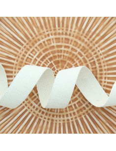 Polyester-Lurex-Gurt mit Baumwolloptik - Creme und Silber