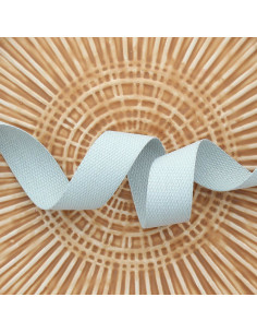 Polyester-Lurex-Gurtband in Baumwolloptik - Grau und Silber