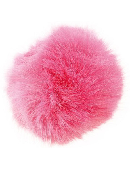 Kunstfellbommel 10 cm - Fuchsia