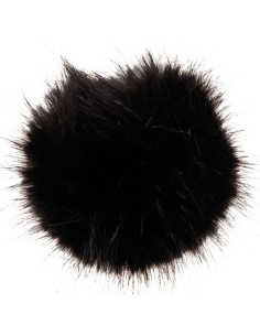 Kunstfellbommel 10 cm - Schwarz