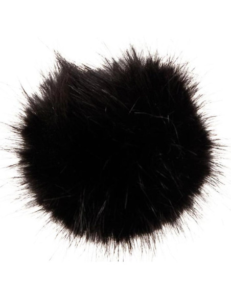 Kunstfellbommel 10 cm - Schwarz